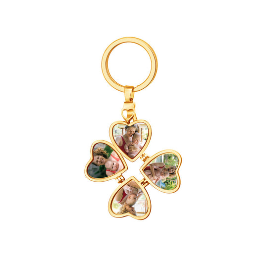 Three Dimensional Peach Heart Folding Jewelry keychain