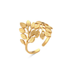 Stainless Steel Plated 18K Gold Finger Ring Jewelry For Women - FASHIONKULTUR