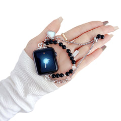 Laser Colorful Love Painted Bead Necklace Shoushan Stone Girls Bracelet Watch Strap - FASHIONKULTUR