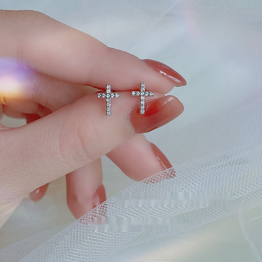 Simple Cross Stud Earrings For Women - FASHIONKULTUR