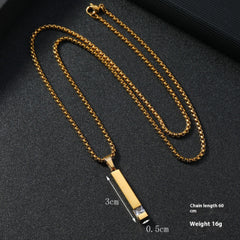 Stainless Steel Zircon Necklace Cold Square Diamond