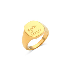 18K Gold Plated Jewelry With English Letter Ring - FASHIONKULTUR