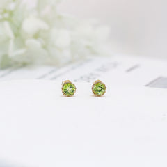 Natural Olivine Stud Earrings For Women - FASHIONKULTUR