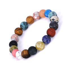 Solar System Eight Stone Planet Bracelet Planets Natural Stone Mala Bead Strand Bracelet For Men Women Handmade Universe Solar Chakra Bracelet Jewelry - FASHIONKULTUR