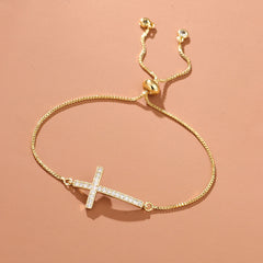 Women's Fashion Zircon Cross All-match Bracelet