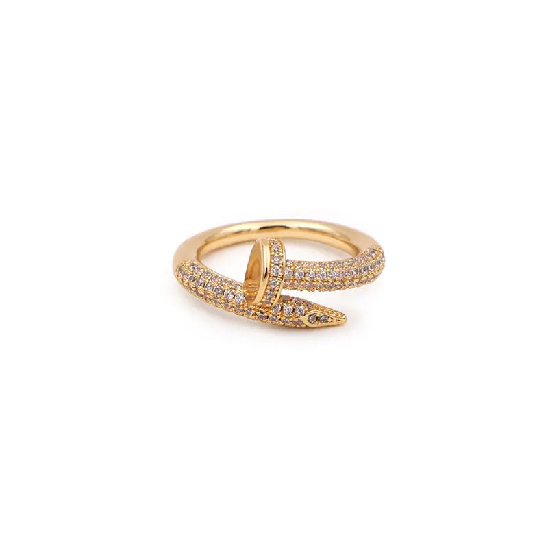 Classic Korean Style Copper Zircon Ring - FASHIONKULTUR