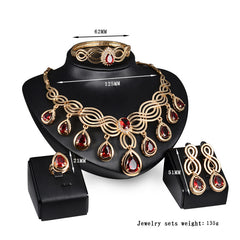 Set Jewelry Fashion Gems Necklace And Earrings Alloy Jewelry - FASHIONKULTUR