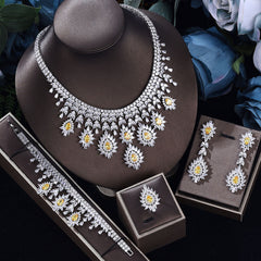 Women's Fashion Vintage Wedding Necklace Earrings Jewelry Set - FASHIONKULTUR