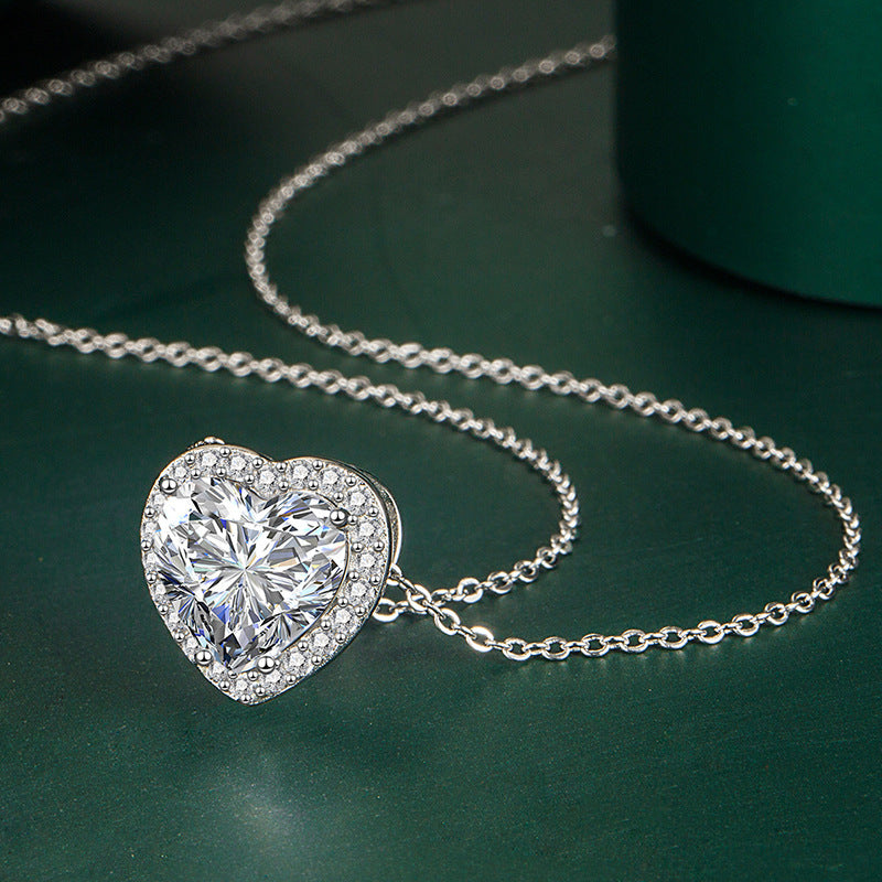 Mosan Diamond Love Heart Pendant Fashion Necklace Jewelry - FASHIONKULTUR