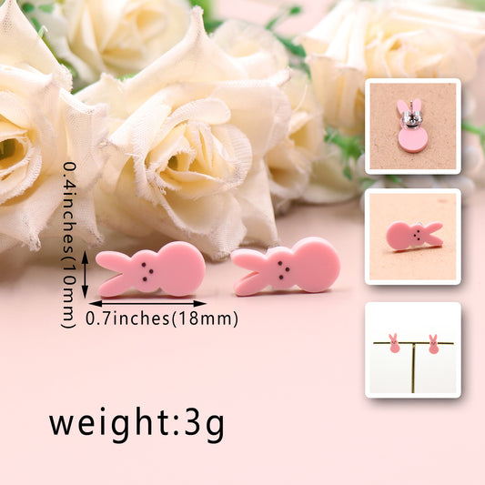 Women's Cute Fashion Rabbit Shape Easter Acrylic Earrings - FASHIONKULTUR