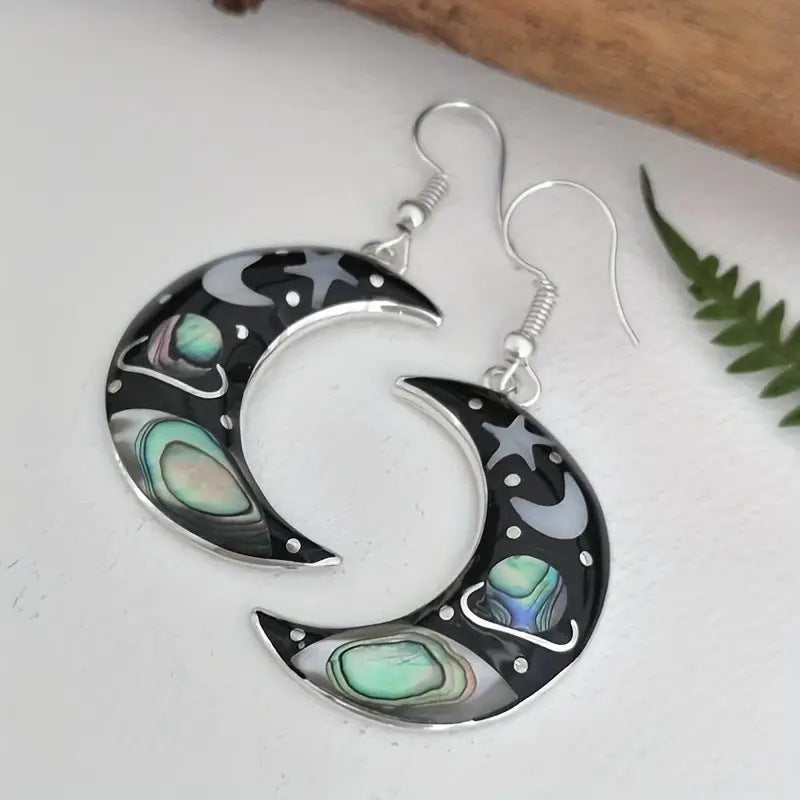 Fashion Vast Cosmic Starry Sky Creative Moon Crystal Earrings - FASHIONKULTUR