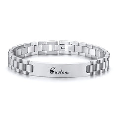 Stainless Steel Adjustable Watch Strap DIY Engraved Curved Bracelet