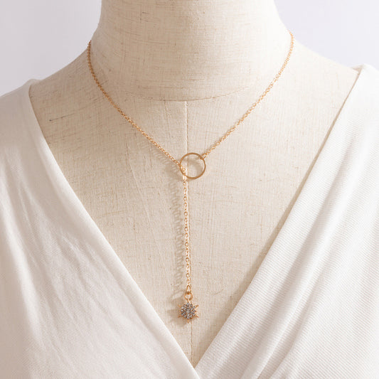 Fashion Small Jewelry, Simple Ins Style Small Circle Necklace, Trendy Diamond Necklace - FASHIONKULTUR