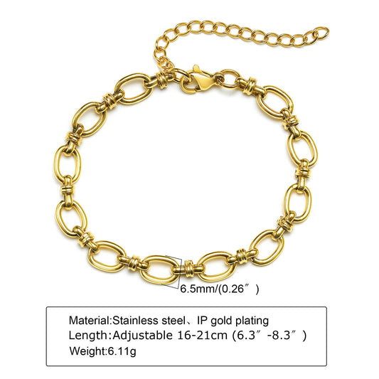 Ornament Extended Stainless Steel Bracelet Gold - FASHIONKULTUR