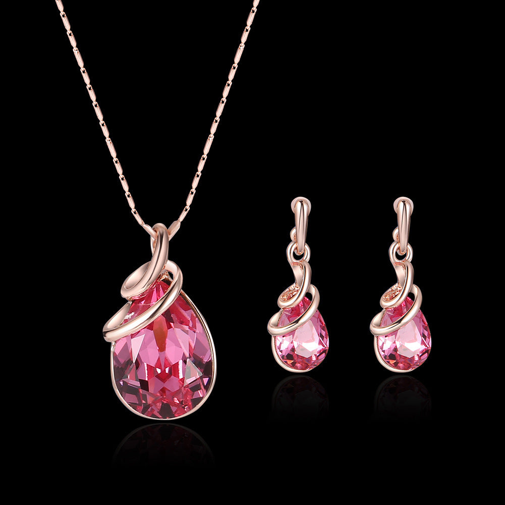 Alloy Gemstone Jewellery Set Necklace - FASHIONKULTUR