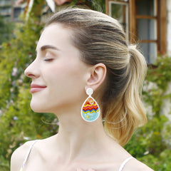 Hand-woven Easter Egg Earrings Easter Decoration Jewelry - FASHIONKULTUR