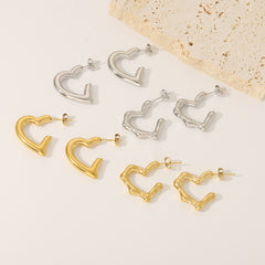 Stainless Steel Heart-shaped Earrings Titanium Steel Earrings