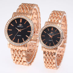 Men's And Women's Simple Casual Quartz Watch With Steel Strap And Diamond