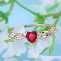 Huitan Simple Heart Ring - FASHIONKULTUR