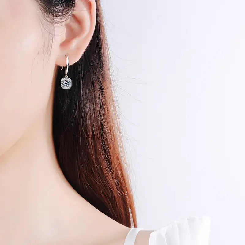 Sterling Silver Platinum Plated Earrings - FASHIONKULTUR