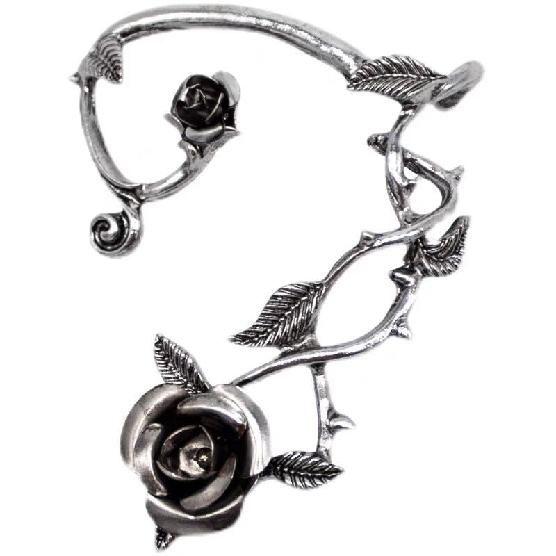 Metal Rose Earrings With Wrapped Ears - FASHIONKULTUR