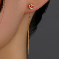 Polygonal Cutout Copper Zircon Pendant Ear Wire - FASHIONKULTUR