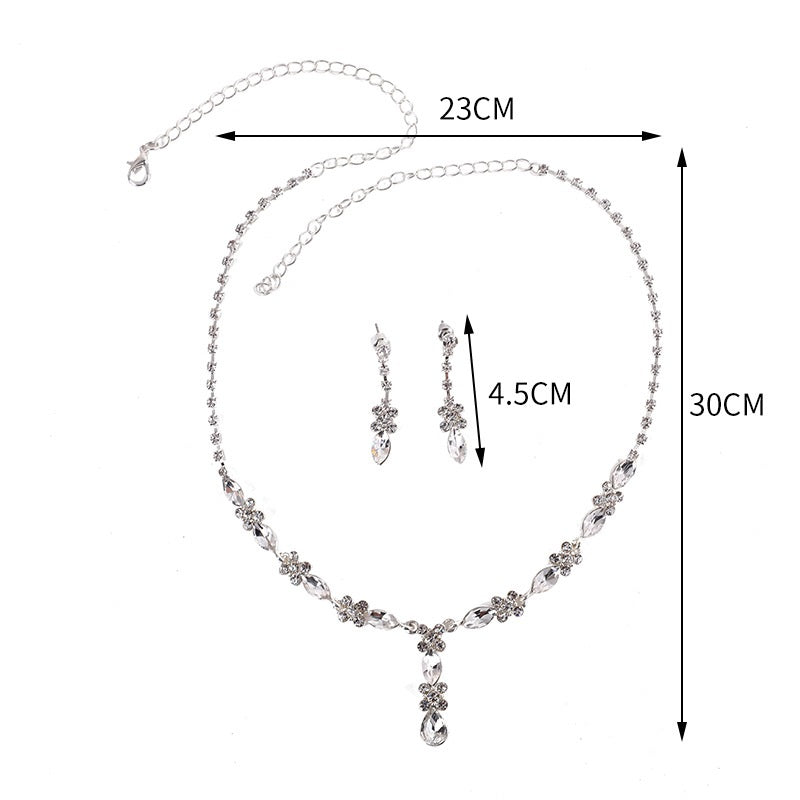 Zircon Necklace And Earrings Set - FASHIONKULTUR