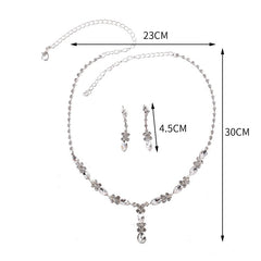 Zircon Necklace And Earrings Set - FASHIONKULTUR