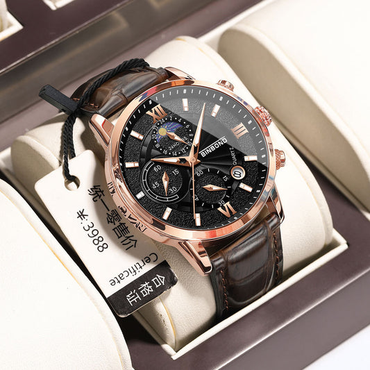 Simple Multifunctional Chronograph Waterproof Quartz Watch - FASHIONKULTUR