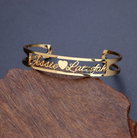 Customized Name Bracelet Personalized Custom Bangles Stainless Steel Jewelry - FASHIONKULTUR