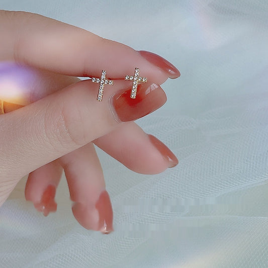 Simple Cross Stud Earrings For Women - FASHIONKULTUR