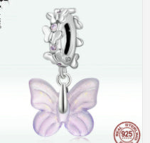 Glass Butterfly Accessories S925 Sterling Silver Pendant - FASHIONKULTUR