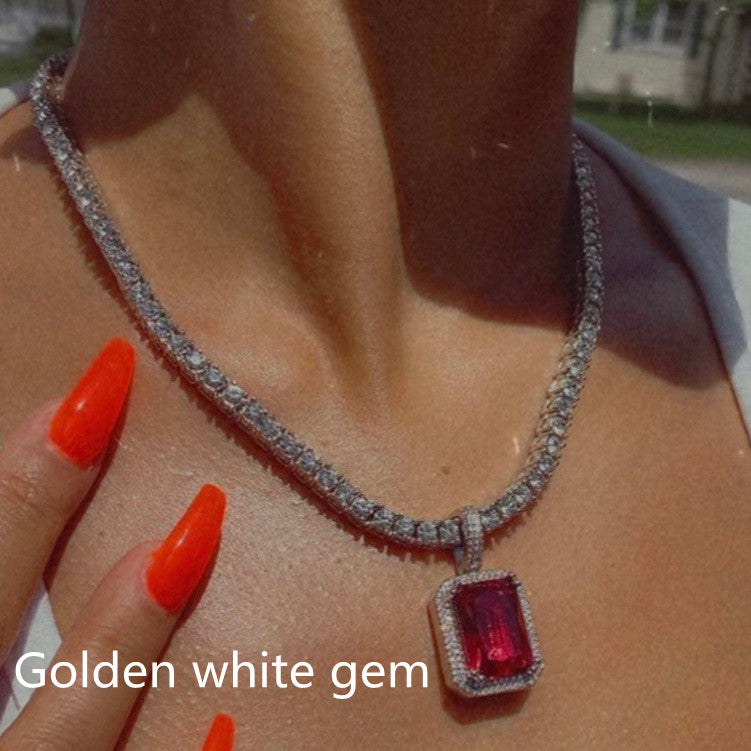 Simple Ruby Clavicle Chain European And American Fashion Jewelry - FASHIONKULTUR