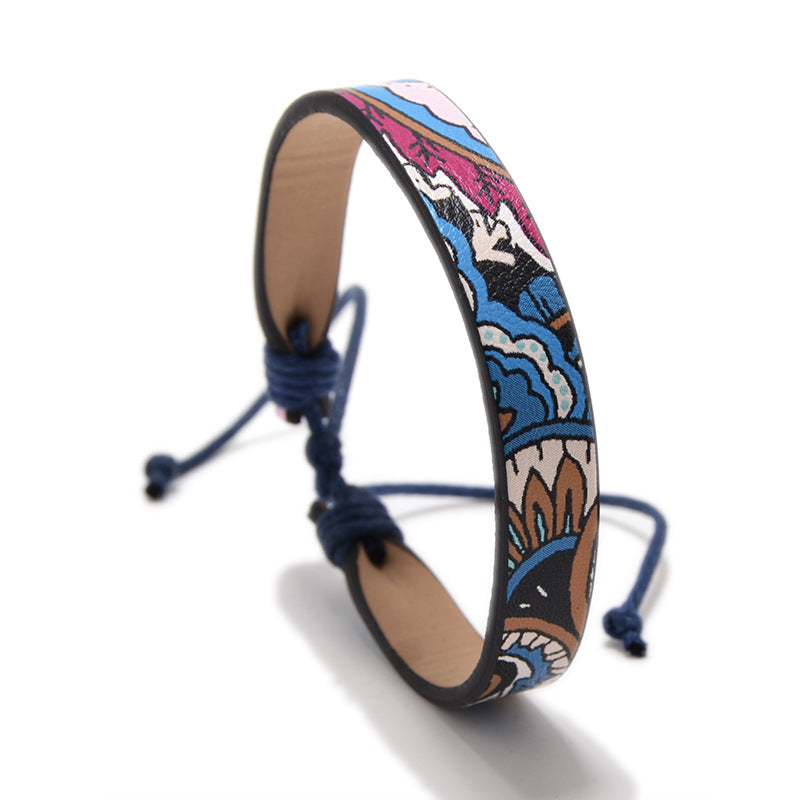 Printed Leather Bracelet PU Bracelet - FASHIONKULTUR