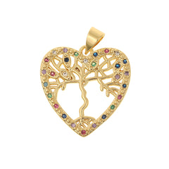 Colorful Zircon Light Luxury Tree Of Life Pendant