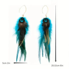 Ethnic Feather Earrings Long Retro - FASHIONKULTUR