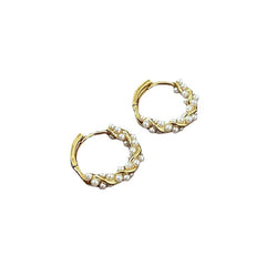 Women's Fashion Temperament Circle Pearl Earrings - FASHIONKULTUR