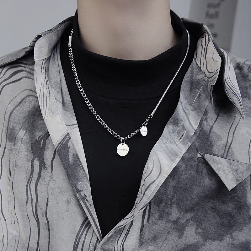 Korean Ins Style Men's Titanium Steel Necklace - FASHIONKULTUR