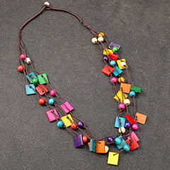 Bohemian Retro Exaggerated And Personalized Ethnic Style Color Necklace - FASHIONKULTUR