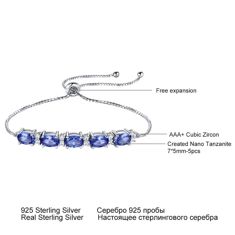 Bracelets For Women Gemstone Blue Topaz Adjustable Chain Link Bracelet Christmas Jewelry - FASHIONKULTUR