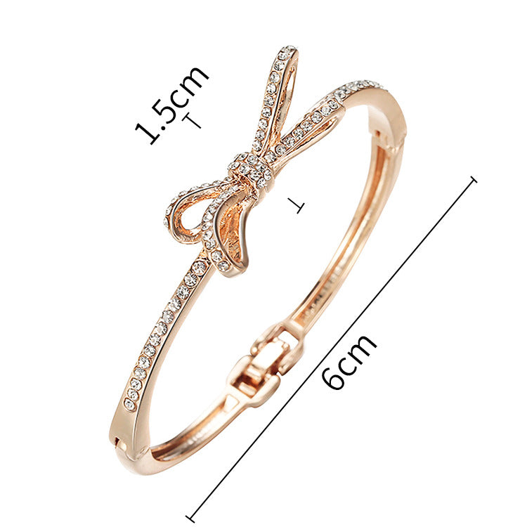 Women's Bracelets, Diamonds, Bows, Rose Gold Alloy Bracelets - FASHIONKULTUR