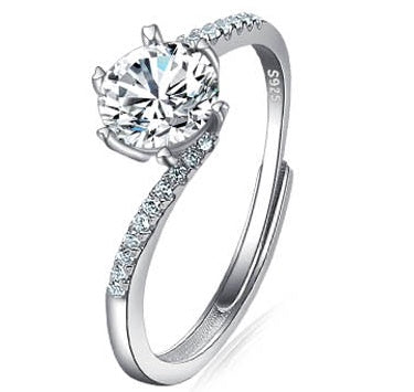 Platinum Diamond Ring Moissanite Ring D Color 1 Carat Opening - FASHIONKULTUR