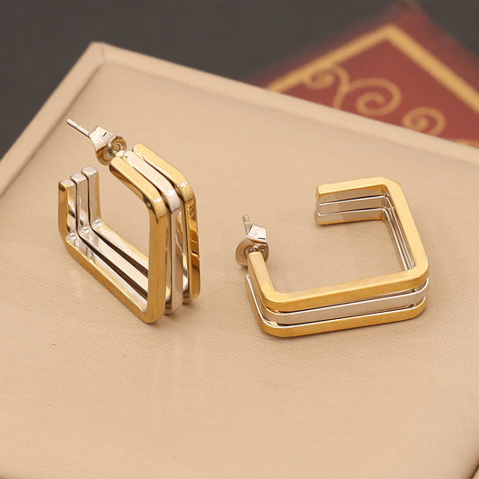 Personalized Linear Stainless Steel Earrings - FASHIONKULTUR