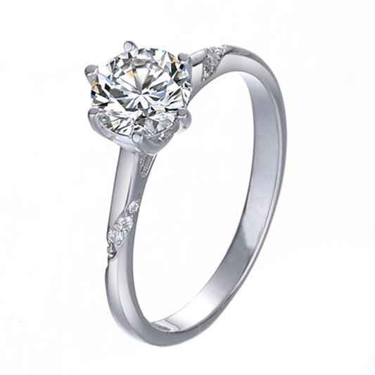 Light Luxury Mozan Diamond One Carat Psychic Six-claw Diamond Ring - FASHIONKULTUR