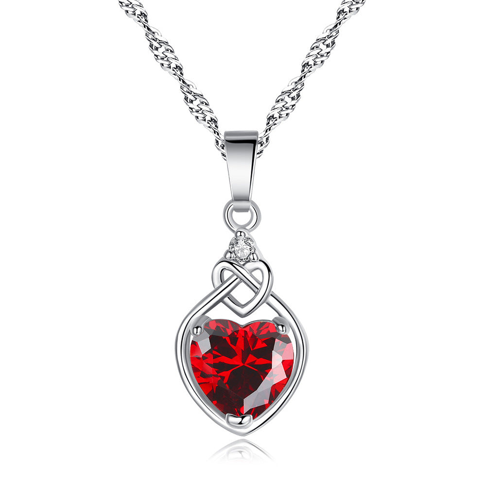 Heart-shaped Ruby Jewelry Suit - FASHIONKULTUR