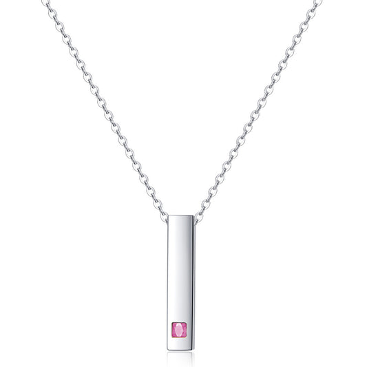 Necklace Stainless Steel Strip Diamond Asymmetric - FASHIONKULTUR