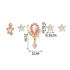 Zircon Ear Studs Five-piece Set - FASHIONKULTUR