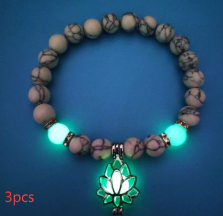 Energy Luminous Lotus Natural Stone Bracelet Yoga Healing Luminous Glow In The Dark Charm Beads Bracelet For Men Women Prayer Buddhism - FASHIONKULTUR