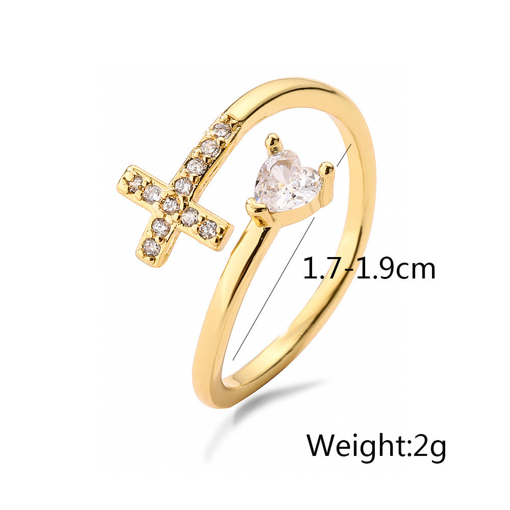 New Fashion Clear Shiny CZ Zircon Cross Evil Eye Rings For Women Girl Finger Accessories Party Jewelry Gift - FASHIONKULTUR