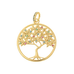 Colorful Zircon Light Luxury Tree Of Life Pendant